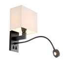 White Pleated Wall Lamp Reading