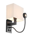 White Pleated Wall Lamp Reading