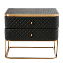 Black Leather Side Table Monfort