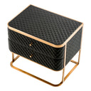 Black Leather Side Table Monfort