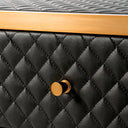 Black Leather Side Table Monfort
