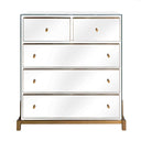5 Drawer Mirror Glass Dresser Clarington