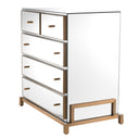 5 Drawer Mirror Glass Dresser Clarington