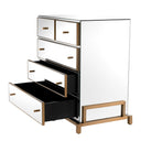 5 Drawer Mirror Glass Dresser Clarington