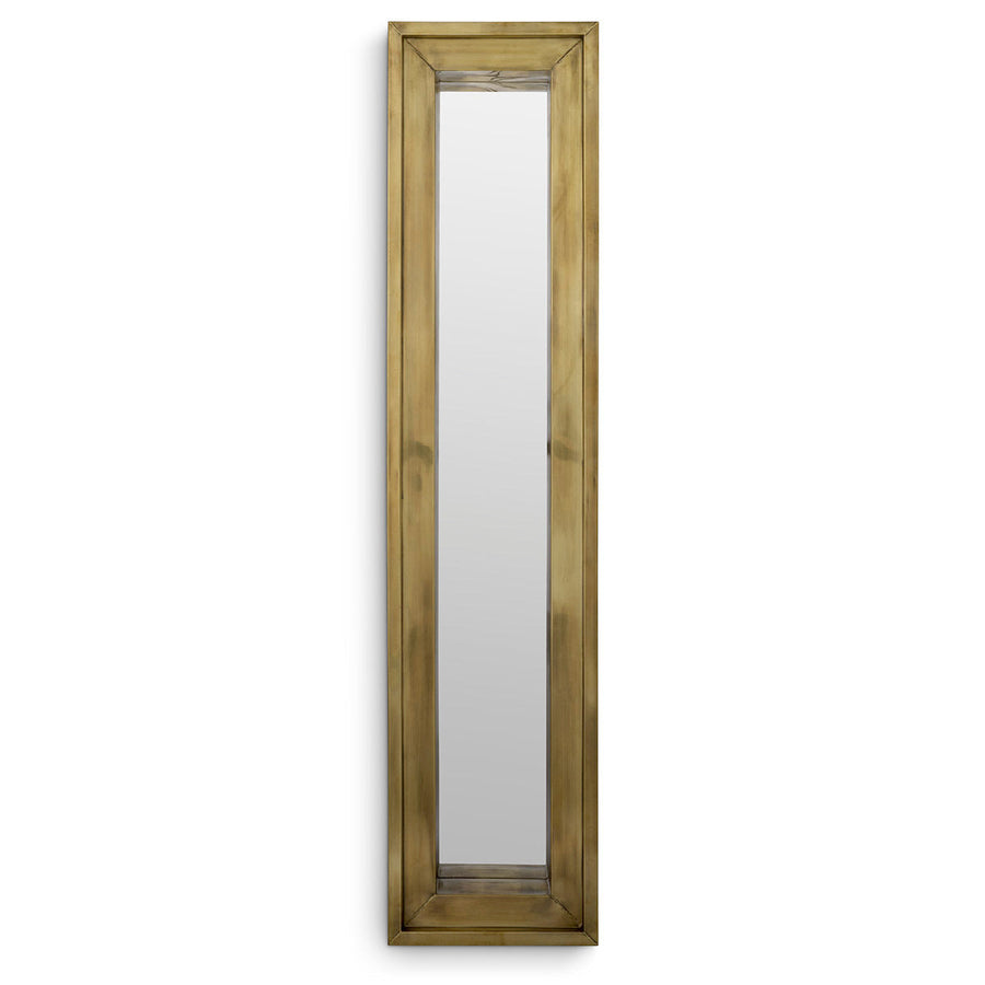 Vintage Brass Rectangular Mirror Magenta