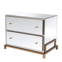Mirror Glass Bedside Table Clarington