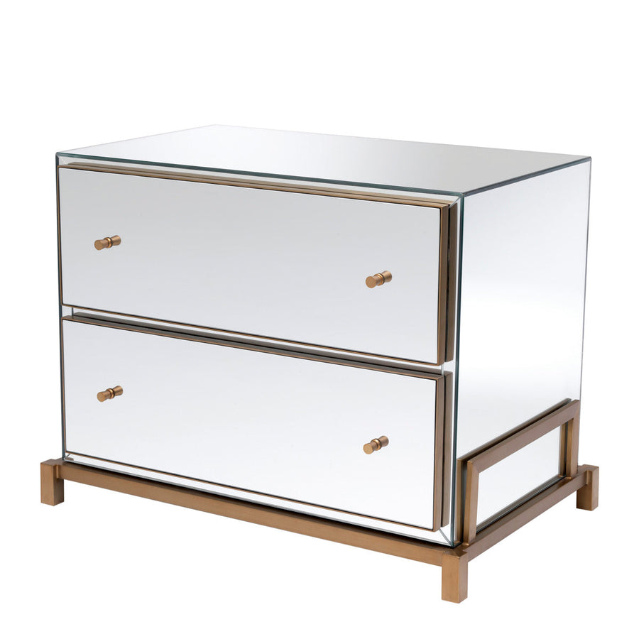 Mirror Glass Bedside Table Clarington
