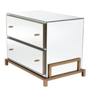 Mirror Glass Bedside Table Clarington