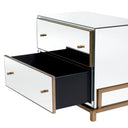 Mirror Glass Bedside Table Clarington