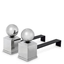 Silver Steel Andirons (2) Viviers