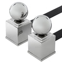 Silver Steel Andirons (2) Viviers