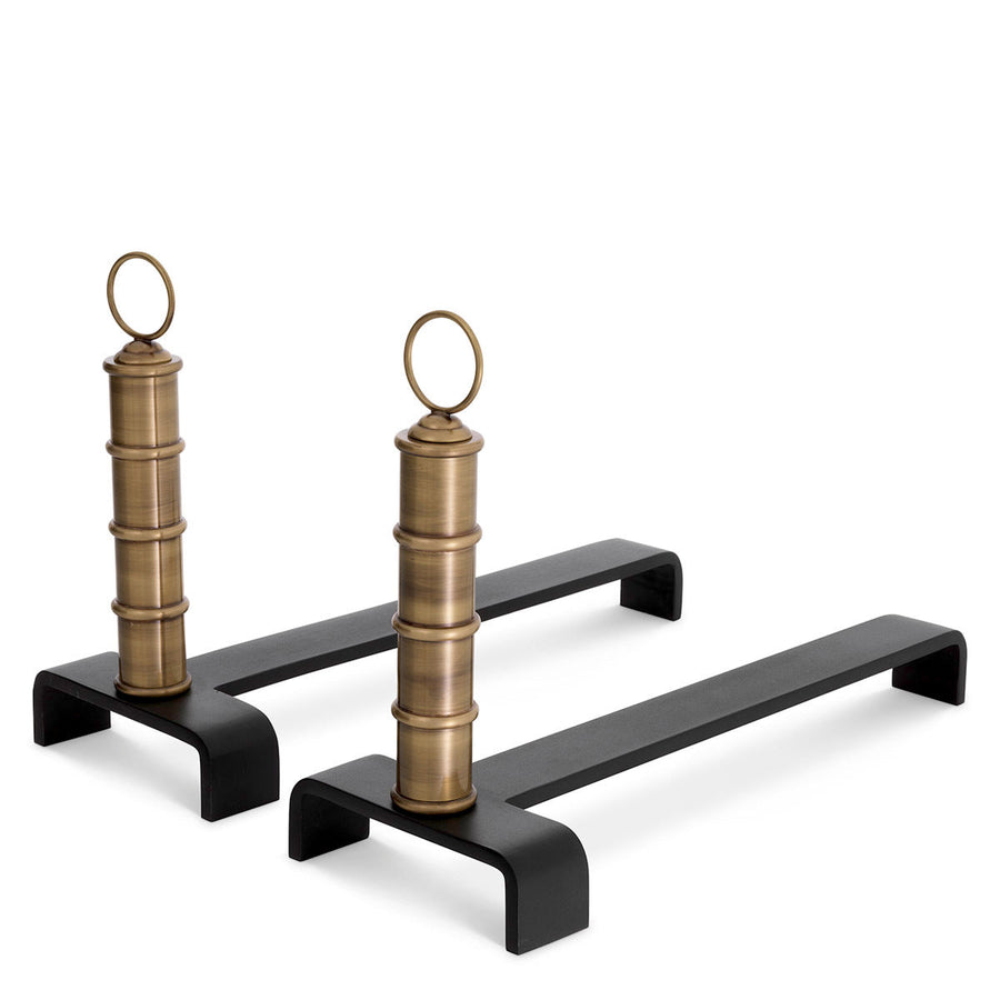 Metal Andiron Set (2) Vauxbons