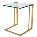 L-Shaped Glass Side Table Perry