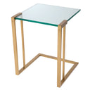 L-Shaped Glass Side Table Perry