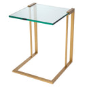 L-Shaped Glass Side Table Perry