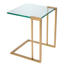 L-Shaped Glass Side Table Perry