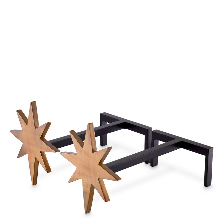 Decorative Set (2) Andiron Star