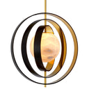 Gold Ringed Alabaster Chandelier Pearl