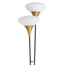 White Glass Shade Floor Lamp Duco