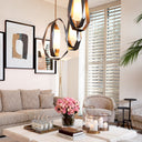 Alabaster Gunmetal Chandelier Double Santos