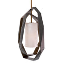 Alabaster Gunmetal Chandelier Double Santos