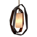 Alabaster Gunmetal Chandelier Double Santos