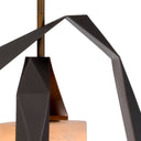 Alabaster Gunmetal Chandelier Double Santos
