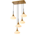 White Glass Cluster Chandelier Duco