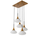 White Glass Cluster Chandelier Duco