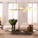 Elliptical White Glass Chandelier Evergreen