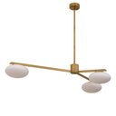 Elliptical White Glass Chandelier Evergreen