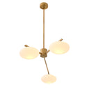 Elliptical White Glass Chandelier Evergreen