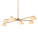Elliptical White Glass Chandelier Evergreen