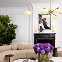 Elliptical White Glass Chandelier Evergreen
