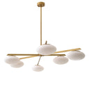 Elliptical White Glass Chandelier Evergreen