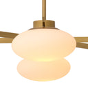 Elliptical White Glass Chandelier Evergreen