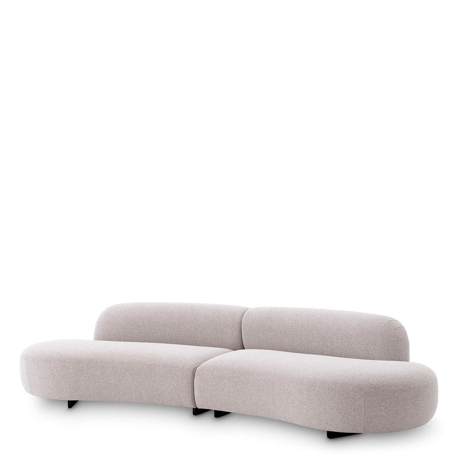 Light Gray Curved Outdoor Sofa Bjorn