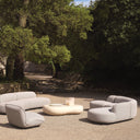 Light Gray Curved Outdoor Sofa Bjorn
