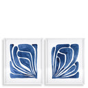 Art Prints Set (2) Blue Stylized Leaf