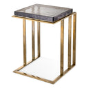 Brass Square Side Table Crescent