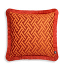 Orange Fringed Cushion Doris