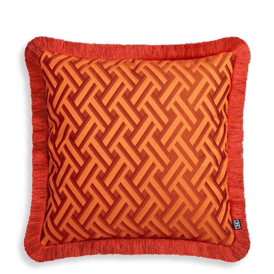Orange Fringed Cushion Doris