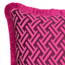 Dark Pink Fringed Cushion Doris