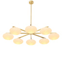 Elliptical White Glass Chandelier Evergreen