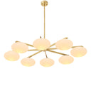 Elliptical White Glass Chandelier Evergreen