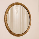 Leaves Patterned Oval Mirror Soave