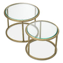 Brass Round Side Tables (2) Addison