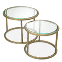 Brass Round Side Tables (2) Addison