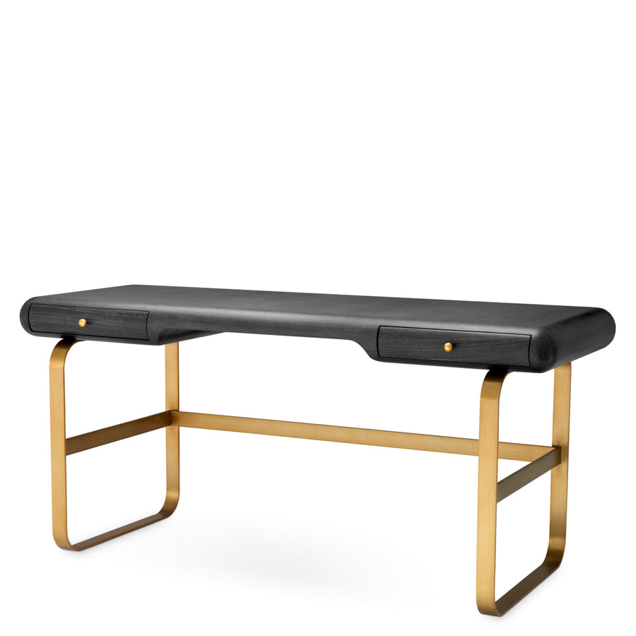 Gray Oak 2-Drawer Desk Nathaniel