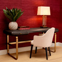Gray Oak 2-Drawer Desk Nathaniel